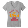 This Girl Loves Saint Bernard Women's V-Neck T-Shirt