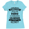 Super Cool Mimi Of A Freaking Awesome Grandson Ladies Fitted T-Shirt