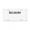 black and yellow License Plate