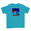 florida palm trees sunset Youth Tee