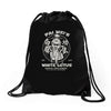 white lotus Drawstring Bags