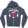 this girl loves drag racing Zipper Hoodie