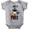 who loves pugs Baby Bodysuit