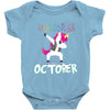 october born unicorns Baby Bodysuit