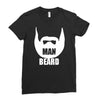 man beard funny mens Ladies Fitted T-Shirt