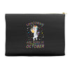 Unicorns are born in October Accessory Pouches