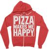 pizza makes me happy Zipper Hoodie