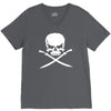 biker pirate skull bones swords V-Neck Tee