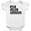 wifi, coffee, frenchies Baby Bodysuit