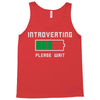 low battery introvert pun humor Tank Top