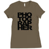 photographer camera photography modern text photos scrapbook geek t sh Ladies Fitted T-Shirt