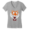tiger bow tie Women's V-Neck T-Shirt