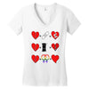 ls lesbian full heart Women's V-Neck T-Shirt
