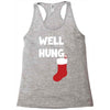well hung endowed christmas stocking funny Racerback Tank