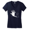 shadow puppet rabbit Women's V-Neck T-Shirt