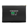 low battery introvert pun humor Accessory Pouches
