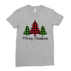lumberjack tree merry christmas Ladies Fitted T-Shirt