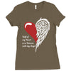 half of my heart is in heaven with my angel Ladies Fitted T-Shirt