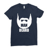 man beard funny mens Ladies Fitted T-Shirt