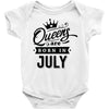 Queens Are Born In July Baby Onesie