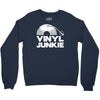 vinyl junkie white logo Crewneck Sweatshirt