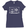 audio cassette 80's 90's party hip hop nostalgia retro Ladies Fitted T-Shirt