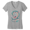 the girl and the dragon Women's V-Neck T-Shirt