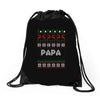ugly christmas papa Drawstring Bags