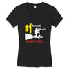 double trouble rocket ride Women's V-Neck T-Shirt