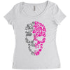 two coloured patterned skull   mens funny Women's Triblend Scoop T-shirt