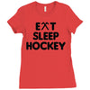 eat sleeo hockey Ladies Fitted T-Shirt