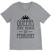queens are born in february (2) V-Neck Tee