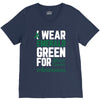 i wear emerald green for liver cancer awareness V-Neck Tee
