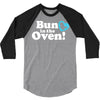 Bun in the Oven with Heart Baby Boy 3/4 Sleeve Shirt
