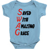 saved with amazing grace Baby Onesie
