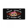 October Peeking Out Baby Girl License Plate