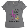 mama &amp; pizza dinasour Women's Triblend Scoop T-shirt