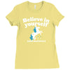 believe in yourself (and unicorns) Ladies Fitted T-Shirt