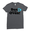 Bun in the Oven with Heart Baby Boy Ladies Fitted T-Shirt