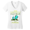 never underestimate an old man with a Women's V-Neck T-Shirt