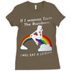 ls mug eat rainbow eat les Ladies Fitted T-Shirt