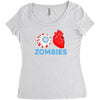 i heart zombies scary eye bloody heart halloween Women's Triblend Scoop T-shirt