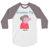peppa pig grandma pig 3/4 Sleeve Shirt