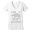 save the chubby unicorns (2) Women's V-Neck T-Shirt