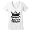 Queens Are Born In September Women's V-Neck T-Shirt