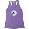 Dinosaur Riding A Bike To The Moon Racerback Tank