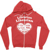 librarian if you my hands are full you should see my heart Zipper Hoodie