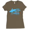surf board surfer australia save a wave ride a surfer ocean Ladies Fitted T-Shirt