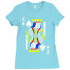 party king design funny humor cool graph baseball Ladies Fitted T-Shirt