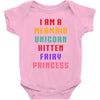 i am a mermaid unicorn kitten fairy princess Baby Bodysuit
